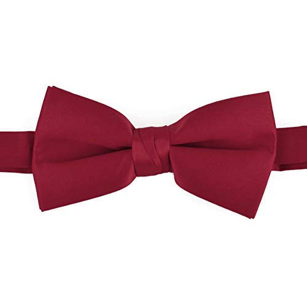Men's Solid Poly Satin Adjustable Bow Ties Pre Knotted Bow Ties