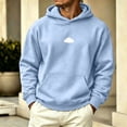 thumbnail image 1 of Men's Solid Printed Patterns Hoodie Sweatshirt Long Sleeve Loose Fit Pullover with Front Pocket Soft Comfort Casual Sweatshirt for Travel Street Loungewear, 1 of 6