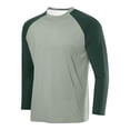 thumbnail image 1 of Men’s Solid Raglan Sleeve Crew Neck Long Sleeve Sports Shirt, Breathable Comfort Fit Long Sleeve T-Shirt for Active Daily Athletic Use Green XL, 1 of 2