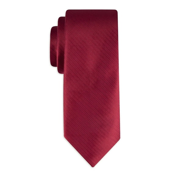 Men's Solid Red Slim Necktie For Adults, Teenagers, College Students Perform,Party,Wedding. One Size