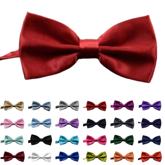 Resource Protection Men's Solid Satin Bowties Adjustable Length Formal Tuxedos Bow Tie ...