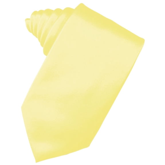 Men's Solid Satin Neck Tie 59" Long. 3.5" Wide in Canary