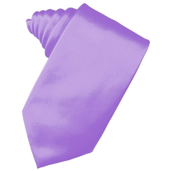 Men's Solid Satin Neck Tie 59" Long. 3.5" Wide in Lavender
