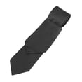 thumbnail image 1 of Men's Solid Satin Neck Tie and Hankie Set in Black, 1 of 1