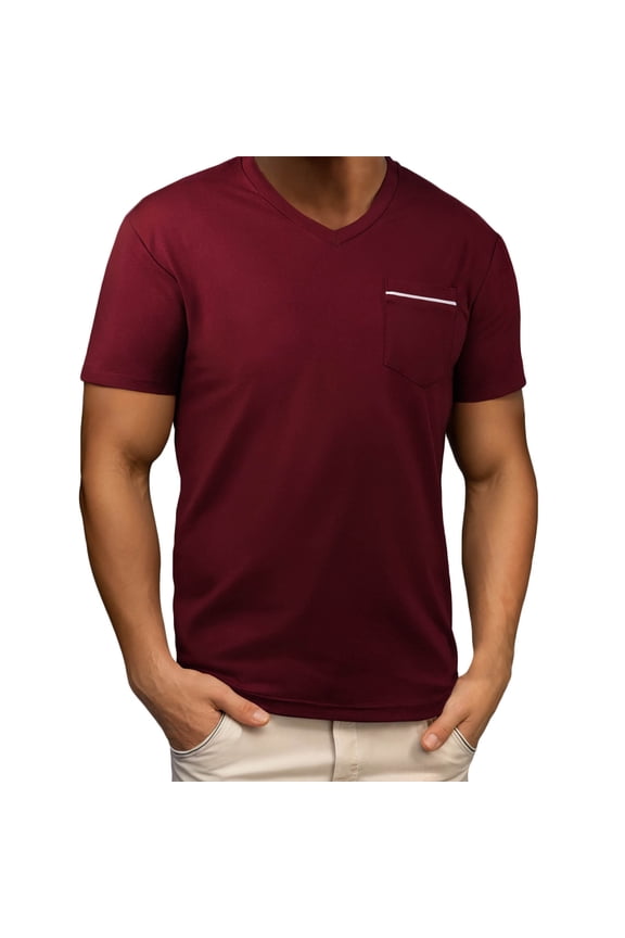 Men's Solid Shirts with Side Pocket Short Sleeve Round Crew T-Shirt Basic Base Layer Blouses Classic Lightweight Blouse Tops Workout Athletic Tops Running Outfits 2026 Summer Outfit