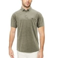 thumbnail image 1 of Men's Solid Short Sleeve Heathered Cotton Jersey Embroidered Logo Polo Shirt (Heather Pony, XL), 1 of 3