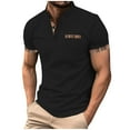 thumbnail image 1 of Men's Solid Short Sleeve Pullover T-Shirt with Stand Collar and Pockets, 1 of 8