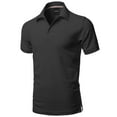 thumbnail image 1 of Men's Solid Short Sleeves Basic Side Slit Polo Shirt, 1 of 1
