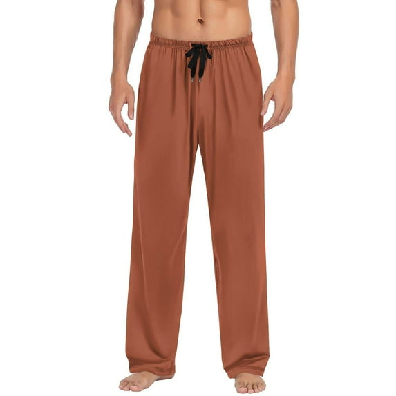 Men's Solid Sleep Pant with Pockets and Drawstring Comfort Loose Fitting Straight Leg Pajama Bottoms Multicolor