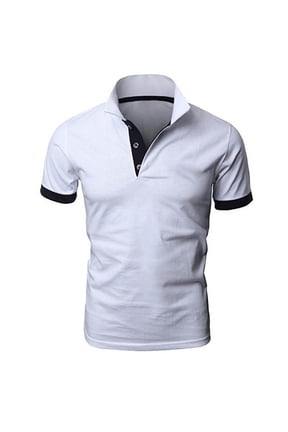 Men's Solid Slim Fit Short Sleeve Shirt Solid Performance Golf Shirt Casual Tee