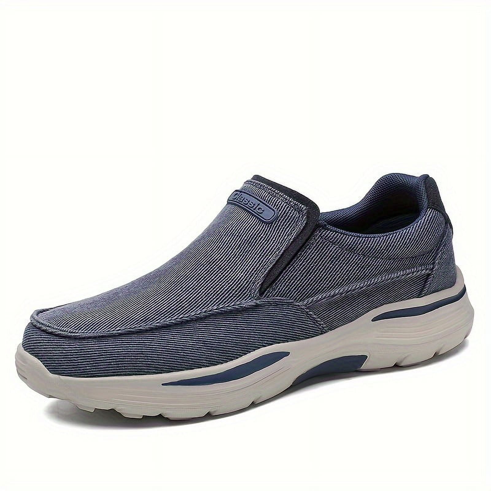 Men s Solid Slip On Trekking Shoes Comfy Non Slip Casual Soft Sole Canvas Shoes For Men s Outdoor Activities
