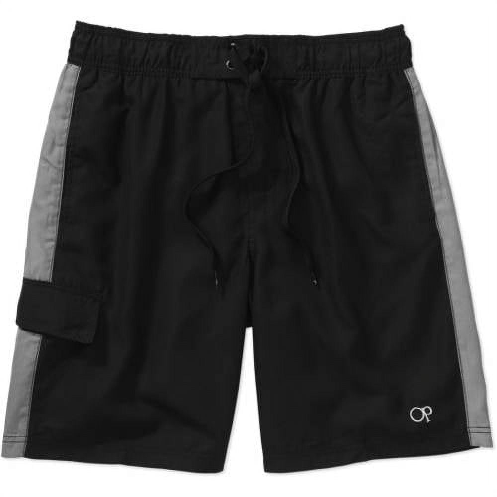Men's Solid Splice Elastic Swim Trunks