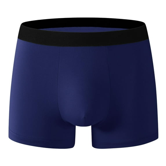 Men's Solid Sports Boxer Briefs Seamless Breathable Underwear Elastic Waist Casual Underpants