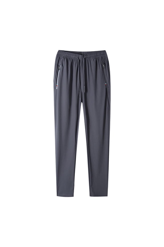 Men's Solid Sports Leisure Trousers - Loose Fit, Nylon Spandex, 9th Length, Running Training Pants