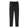 thumbnail image 1 of Men's Solid Sports Leisure Trousers - Loose Fit, Nylon Spandex, 9th Length, Running Training Pants, 1 of 3