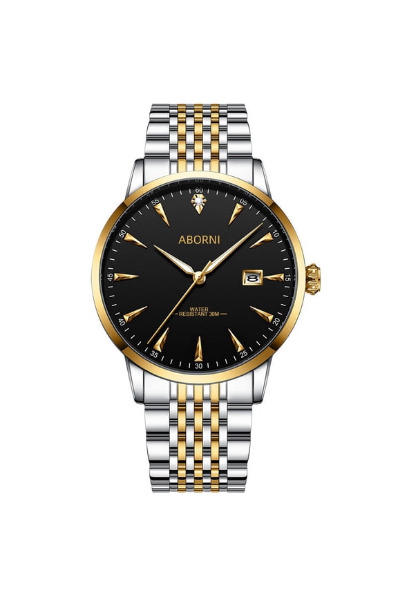 Men's Solid Stainless Steel Business Style Wristwatch