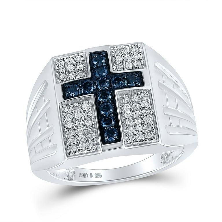 Diamond cross ring in store sterling silver