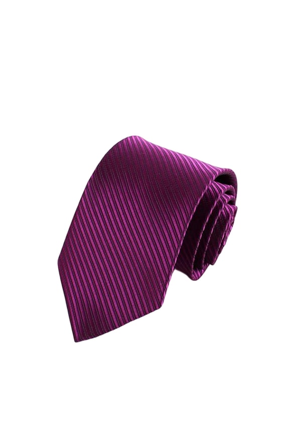 Men's Solid Stripe Business Tie, Classic Formal Necktie for Suit Wedding Office, Professional Silk Blend Tie