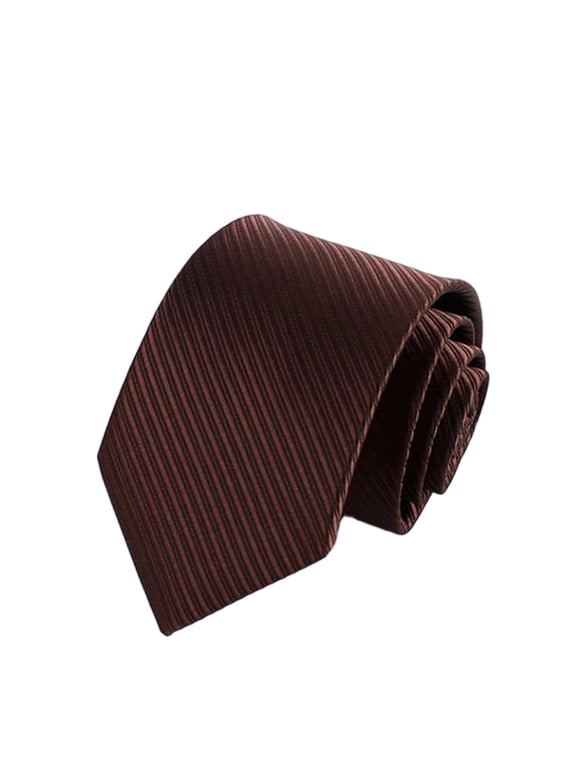 Men's Solid Stripe Business Tie, Classic Formal Necktie for Suit Wedding Office, Professional Silk Blend Tie