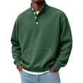 thumbnail image 1 of Men's Solid Sweatshirt Pit Strip Half Open Collar Casual Printed Sweatshirt for Fall Winter, 1 of 7