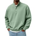 thumbnail image 1 of Men's Solid Sweatshirt Pit Strip Half Open Collar Casual Printed Sweatshirt for Fall Winter, 1 of 7