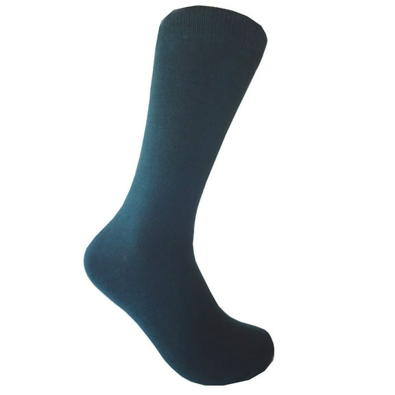 Men's Solid Teal Color Dress Casual Socks