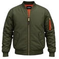thumbnail image 1 of Men's Solid Thick Heavy Orginal Bomber Casual Jacket Fall Winter Weather, 1 of 1