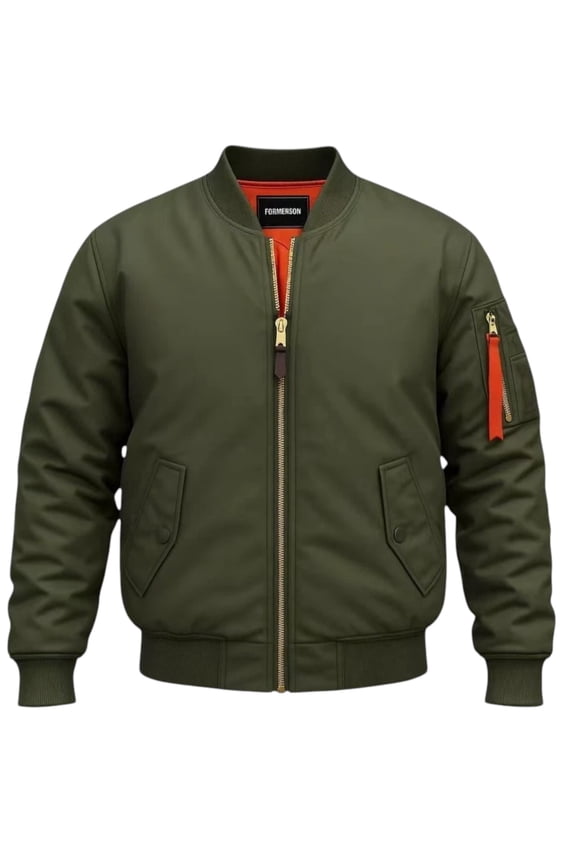 Men's Solid Thick Heavy Orginal Bomber Casual Jacket Fall Winter Weather