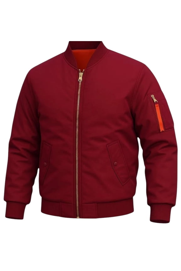 Men's Solid Thick Heavy Orginal Bomber Casual Jacket Fall Winter Weather
