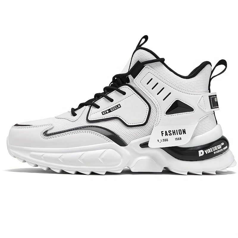 Men's Colour Block Skate Shoes - Comfortable Non-Slip Sneakers With Arch Support, Breathable Mesh