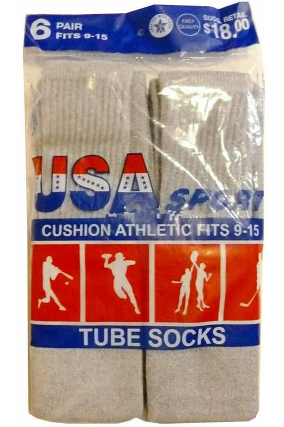 Men's Solid Tube Socks Over the calf High 21 Inch Socks Size: 9-15