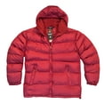 thumbnail image 1 of Men's Solid Warm Puffer Bubble Fleece Lined Heavyweight Full Zip Hooded Jacket, 1 of 1