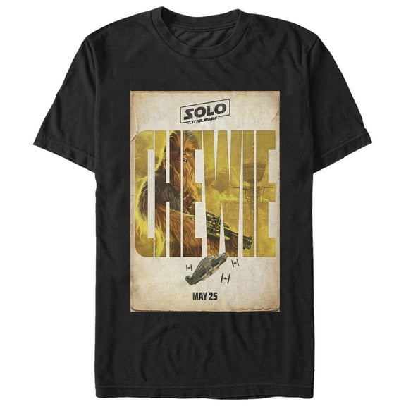 Men's Solo: A Star Wars Story Chewie Movie Poster  Graphic Tee Black X Large