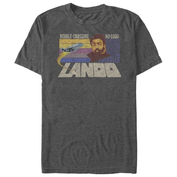 Men's Solo: A Star Wars Story Double-Crossing Lando Graphic Tee Charcoal Heather Small