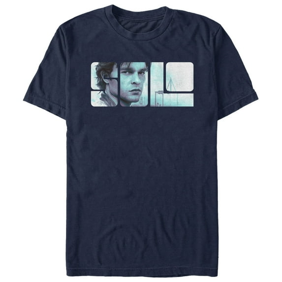 Men's Solo: A Star Wars Story Han Block Graphic Tee Navy Blue 2X Large