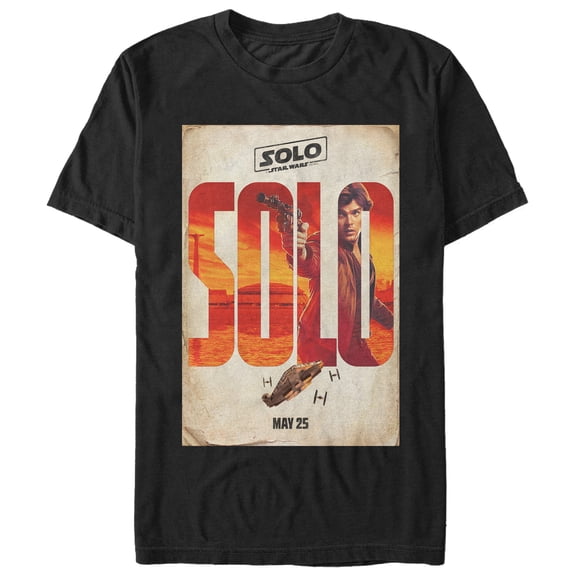 Men's Solo: A Star Wars Story Han Name Poster Graphic Tee Black Medium
