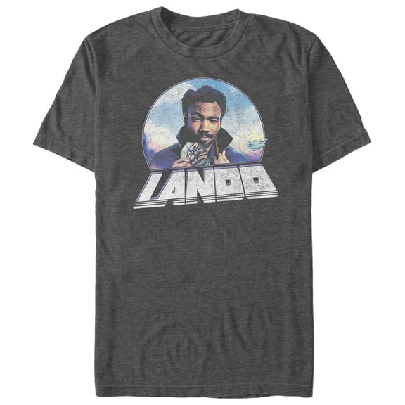 Men's Solo: A Star Wars Story Lando Cards  Graphic Tee Charcoal Heather 2X Large