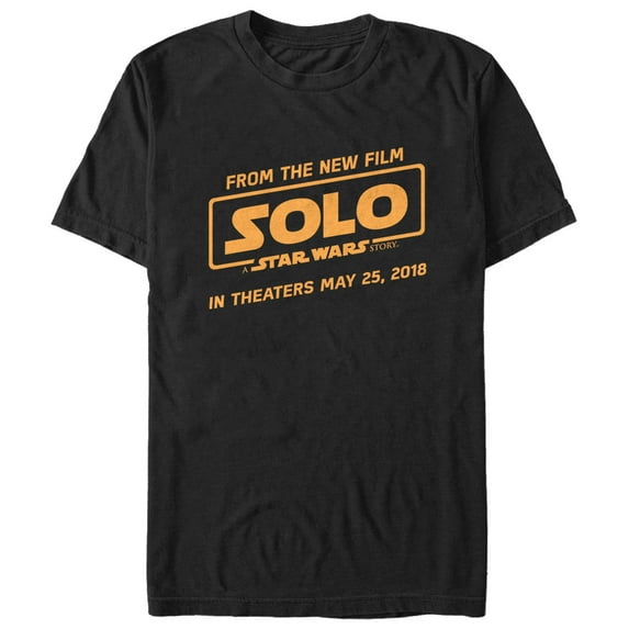 Men's Solo: A Star Wars Story New Film Logo Text Graphic Tee Black 2X Large