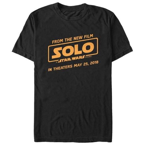 Men's Solo: A Star Wars Story New Film Logo Text  Graphic Tee Black 5X Large
