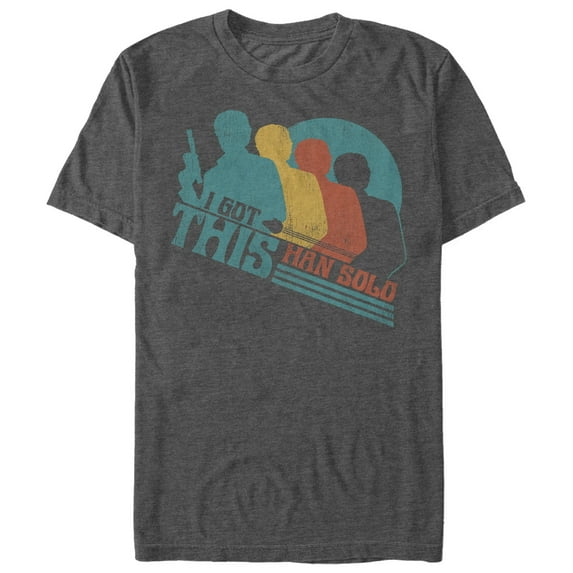 Men's Solo: A Star Wars Story Retro I Got This Rainbow Graphic Tee Charcoal Heather Large
