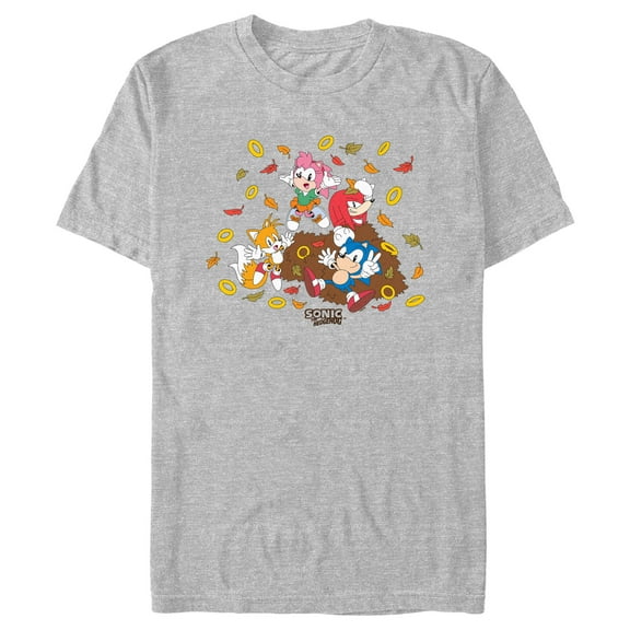 Men's Sonic the Hedgehog Friends Ring Leaves  Graphic T-Shirt