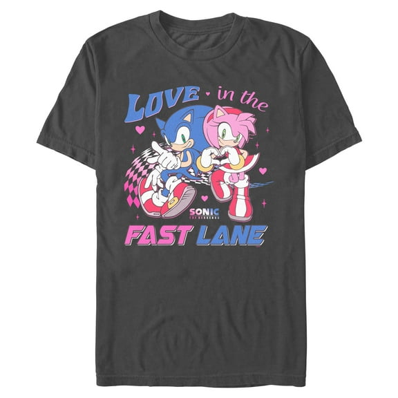 Men's Sonic the Hedgehog Pink And Blue In The Fast Lane Graphic T-Shirt