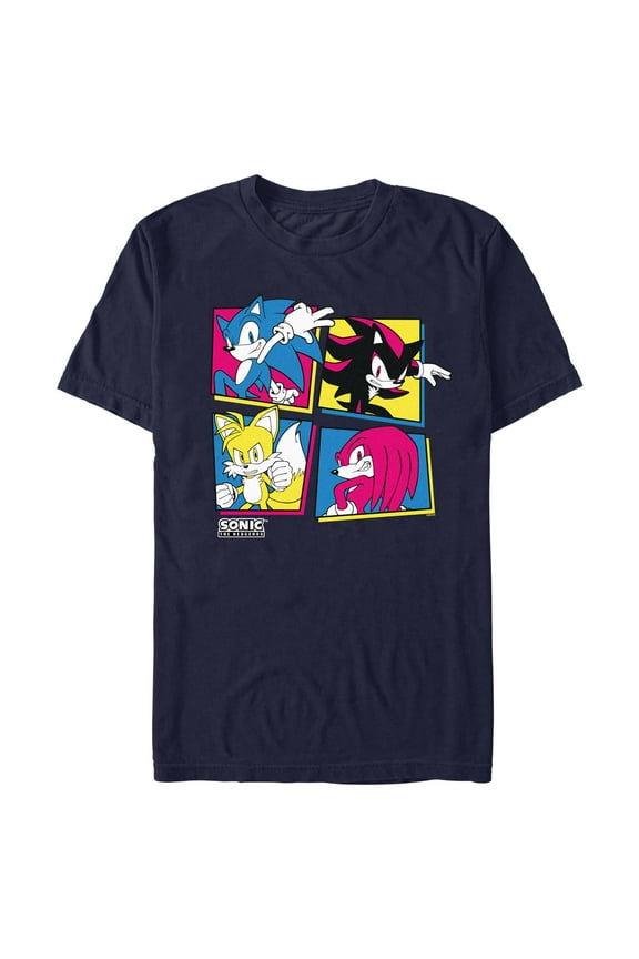 Men's Sonic the Hedgehog Pop Art Portraits Graphic T-Shirt