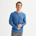 thumbnail image 1 of Men's Sonoma Goods For Life® Long Sleeve Waffle Henley Tee Color: Biplane Blue Size: M, 1 of 4