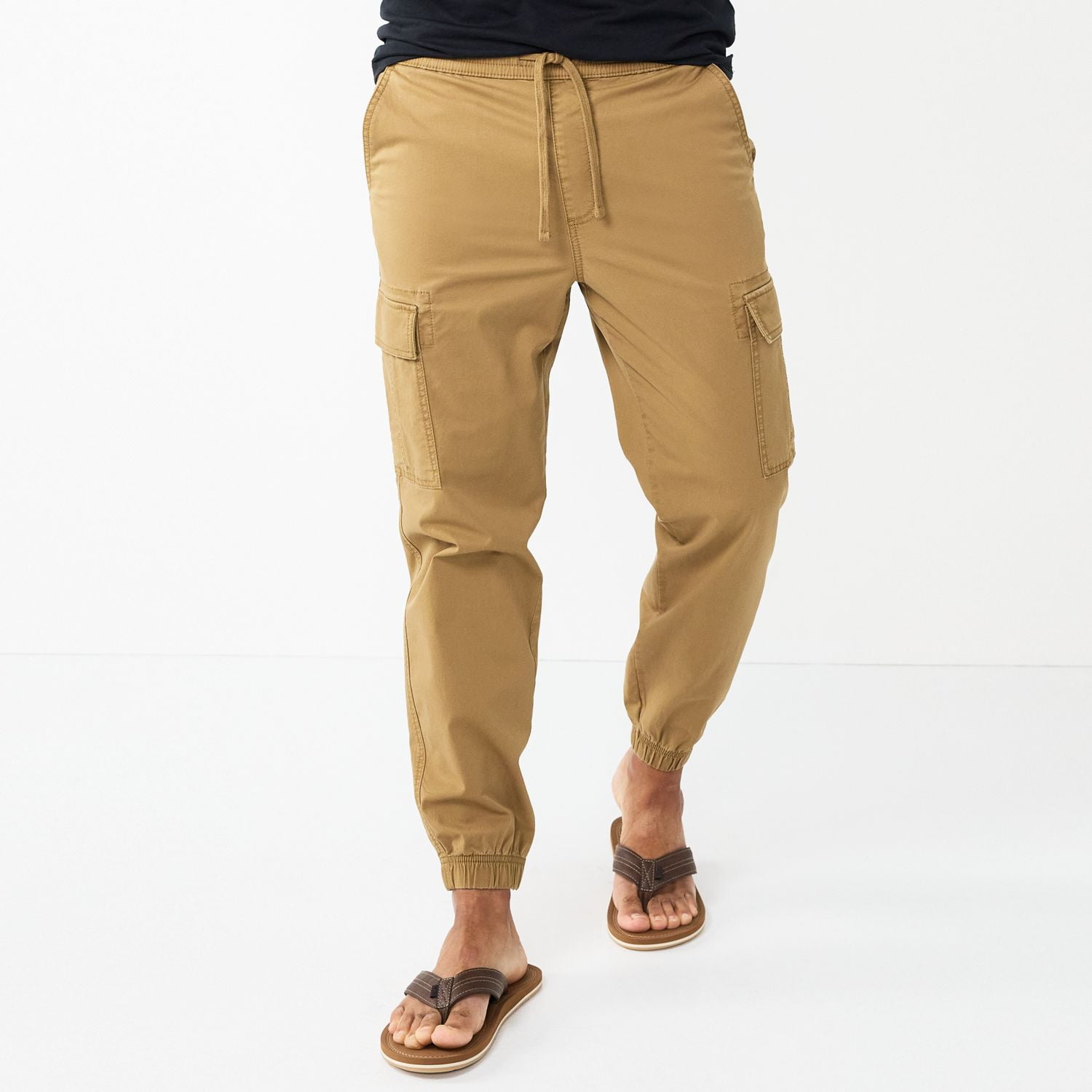 Men s Sonoma Goods For Life Pull On Cargo Jogger Pants Color Kagan Khaki Size M Walmart