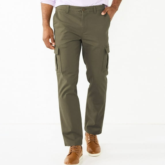 Men's Sonoma Goods For Life® Straight-Fit Cargo Pants Color: Olive Green Size: 38X32