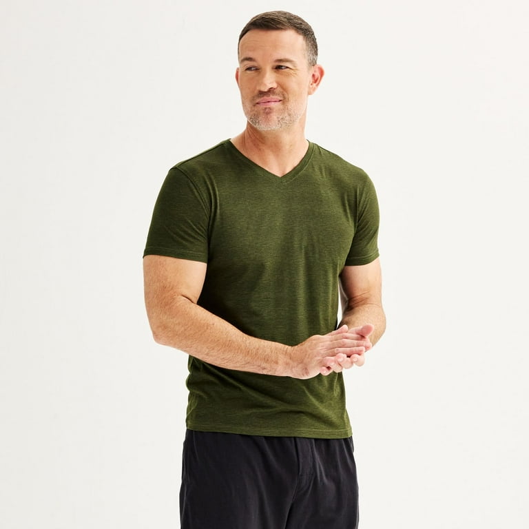 Men s Sonoma Goods For Life Super Soft V Neck Sleep Shirt Color Forest Sd Size XL