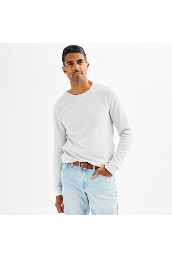 Men's Sonoma Goods For LifeĀ® Thermal Crewneck Tee Color: Silver Spirit Size: XXL