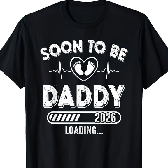 Men's Soon to Be Daddy Est 2026 T-Shirt, Comfortable Breathable Soft Tee, Men's 100% Cotton Graphic T-Shirt 180gsm