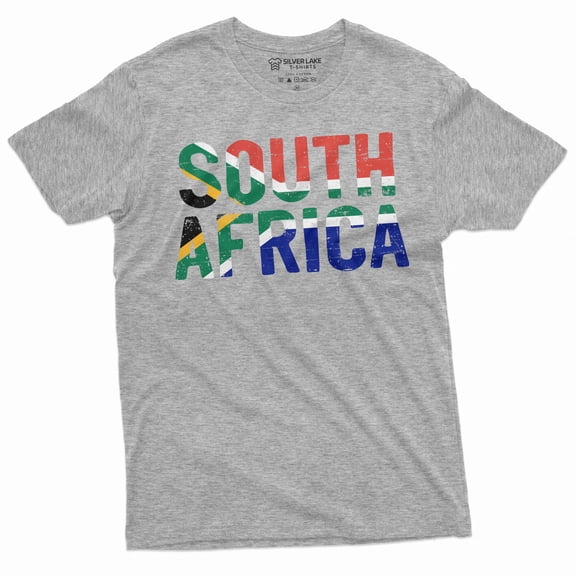 Men's South Africa Shirt South Africa Country Patriotic Flag Shirt South Africa National Tee (3X-Large Grey)